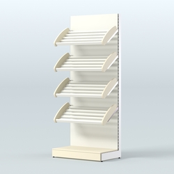 Стеллаж для хлеба и выпечки с четырьмя наклонными полками СХНП-02, Крем Вайс + Белый