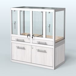 Витрина низкая для продажи птиц в зоомагазин серии ЖАКО-01, Ясень Анкор светлый