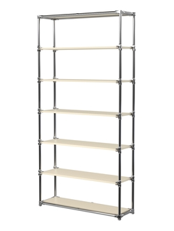 Пристенный торговый стеллаж  ЛАЙТ с пятью полками ДСП №2, Крем Вайс