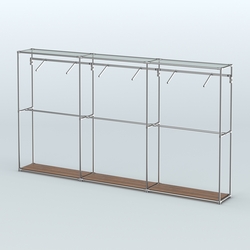 Торговая система ХРОМ без ДСП 3600 мм с поручнями №7, Орех