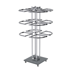 Торговое хромированное трехъярусное вешало СЕКТОР №3, Темно-Серый