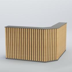 Ресепшен угловой большой серии ПРИЛИВ №5, Темно-серый и Дуб Золотистый