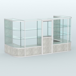 Павильон из профиля пристенный №11б (5,50 кв. м), Метрополитан Грей