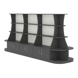 Островной низкий стеллаж ГАРАНТ №4, Черный и Белый