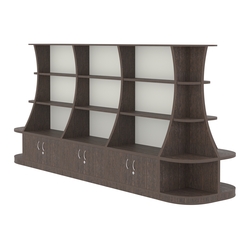 Островной низкий стеллаж ГАРАНТ №4, Дуб Венге + Белый