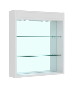 Витрина настенная №1-4Г открытая зеркальная с подсветкой, Серый